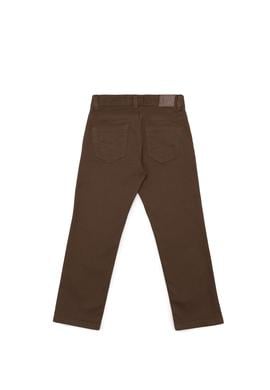Erkek Çocuk Kahverengi Kanvas Slim Fit Pantolon - 50253376041
