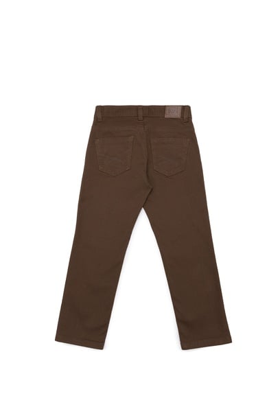 Erkek Çocuk Kahverengi Kanvas Slim Fit Pantolon