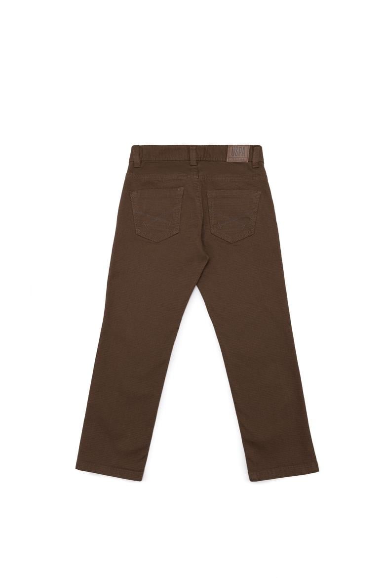 Erkek Çocuk Kahverengi Kanvas Slim Fit Pantolon - 50253376041
