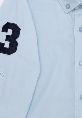 Erkek Çocuk Mavi Uzun Kollu Gömlek - 50255306012