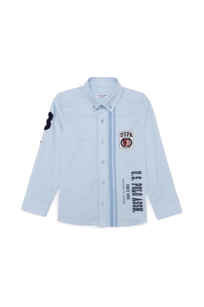 Erkek Çocuk Mavi Uzun Kollu Gömlek