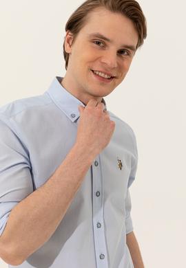 Erkek Açık Mavi Uzun Kollu Basic Gömlek - 50246368008