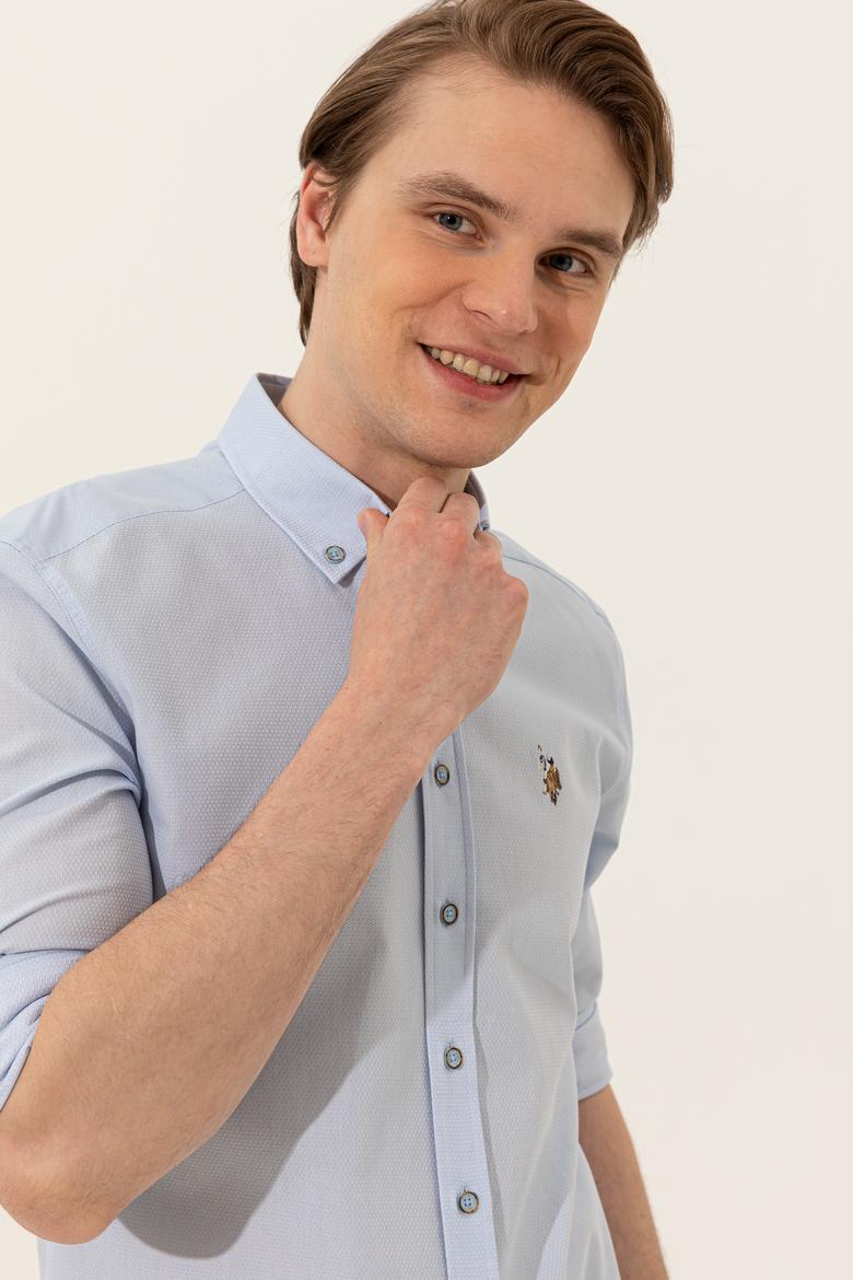 Erkek Açık Mavi Uzun Kollu Basic Gömlek - 50246368008