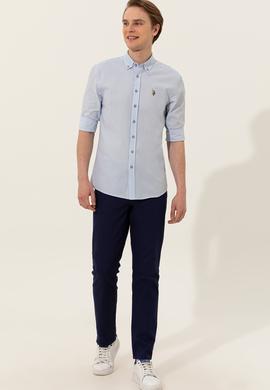 Erkek Açık Mavi Uzun Kollu Basic Gömlek - 50246368008