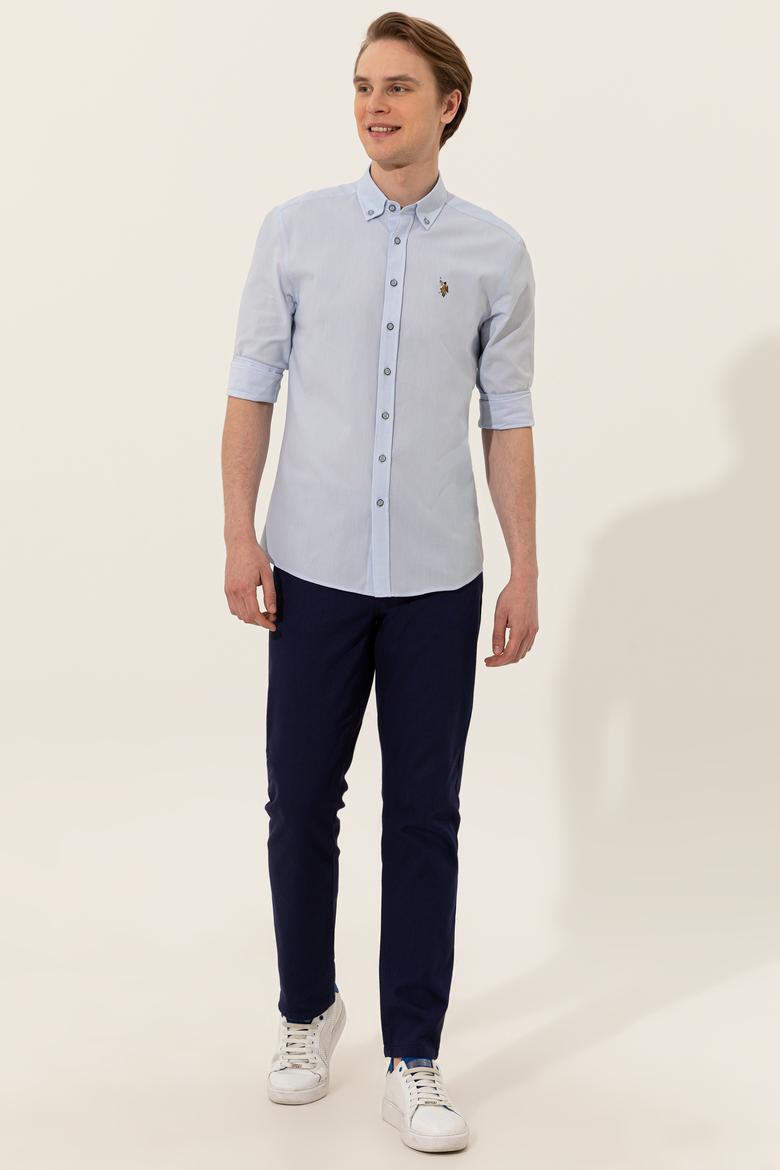 Erkek Açık Mavi Uzun Kollu Basic Gömlek - 50246368008