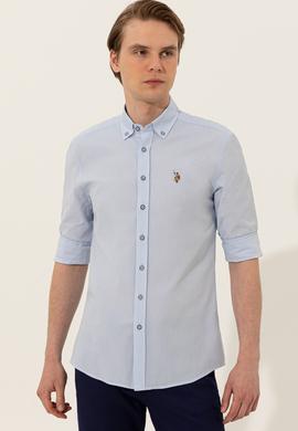 Erkek Açık Mavi Uzun Kollu Basic Gömlek - 50246368008