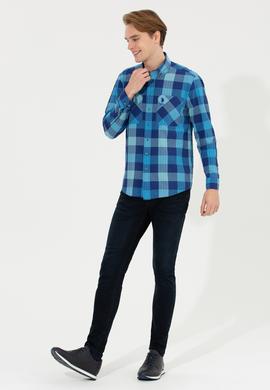 Erkek Kobalt Mavi Uzun Kollu Gömlek - 50253915005