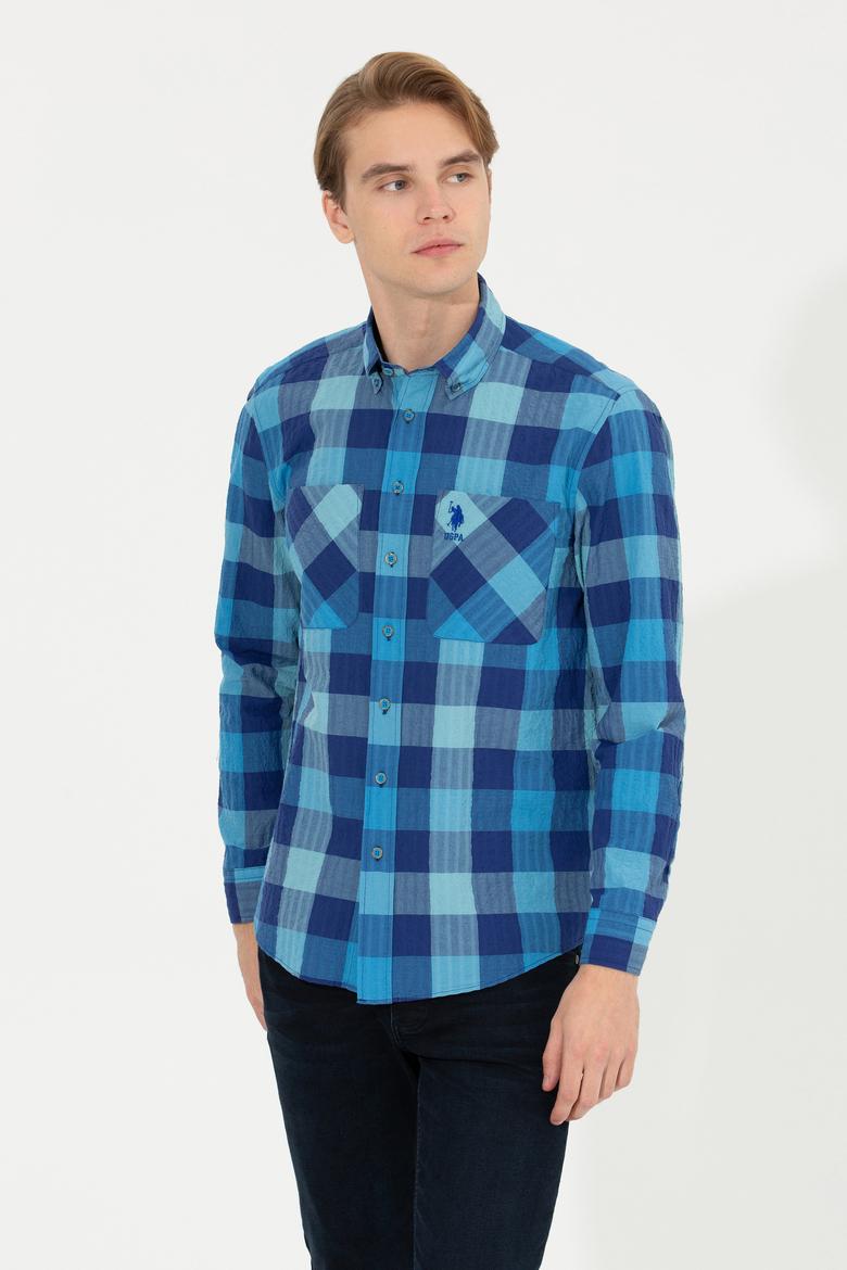 Erkek Kobalt Mavi Uzun Kollu Gömlek - 50253915005