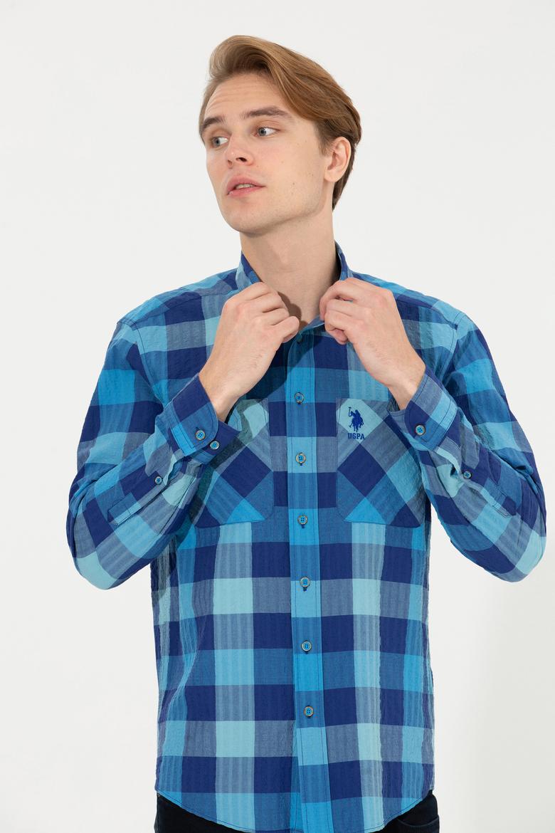 Erkek Kobalt Mavi Uzun Kollu Gömlek - 50253915005