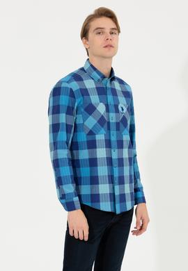 Erkek Kobalt Mavi Uzun Kollu Gömlek - 50253915005