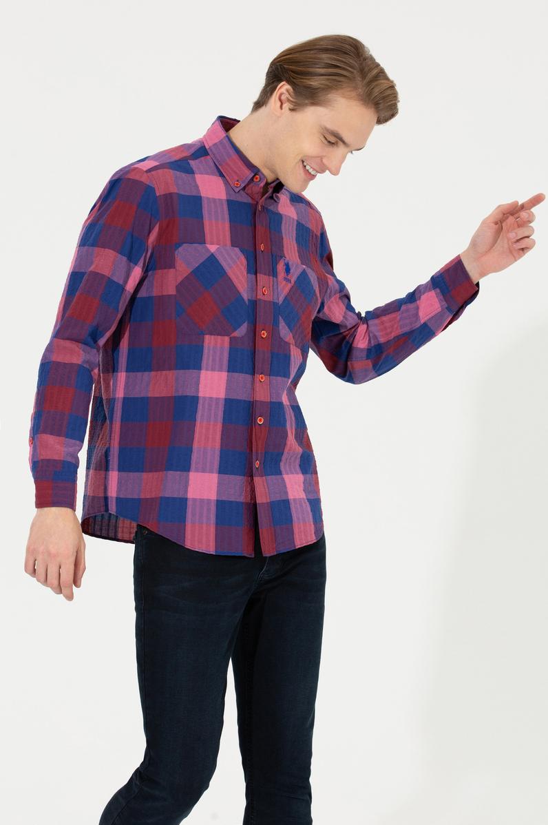 Erkek Kırmızı Uzun Kollu Gömlek