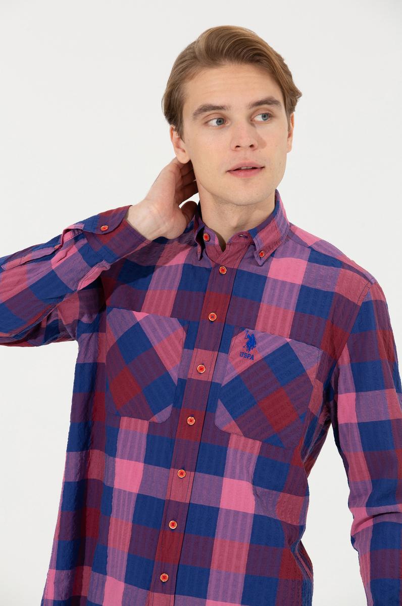 Erkek Kırmızı Uzun Kollu Gömlek