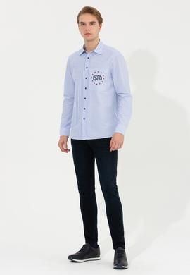 Erkek Mavi Uzun Kollu Gömlek - 50254114005