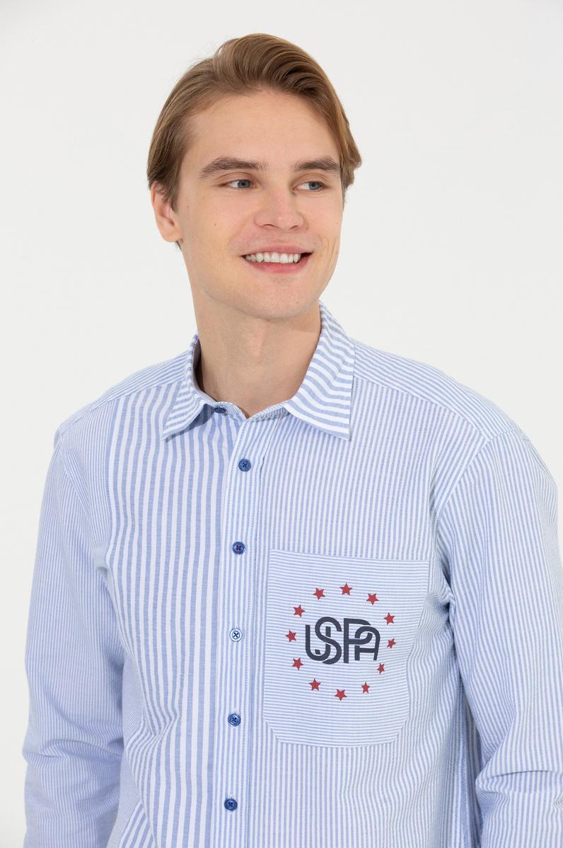 Erkek Mavi Uzun Kollu Gömlek