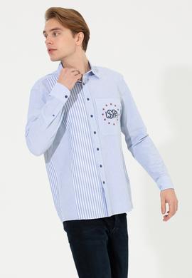 Erkek Mavi Uzun Kollu Gömlek - 50254114005