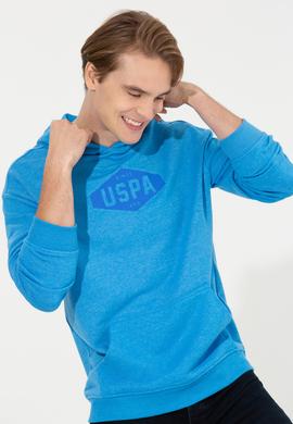 Erkek Kobalt Melanj Kapüşonlu Sweatshirt - 50256350003