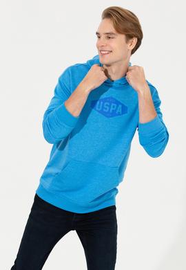 Erkek Kobalt Melanj Kapüşonlu Sweatshirt - 50256350003