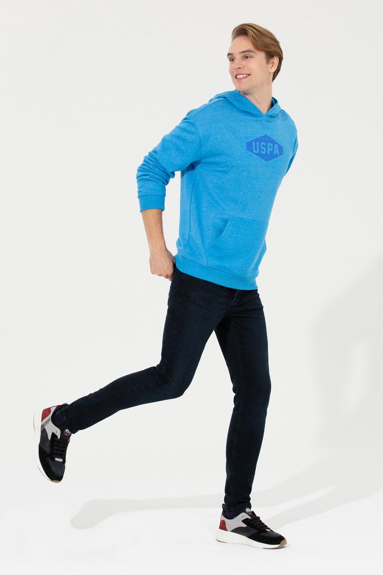 Erkek Kobalt Melanj Kapüşonlu Sweatshirt - 50256350003