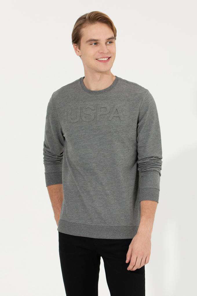 Erkek Antrasit Melanj Basic Sweatshirt