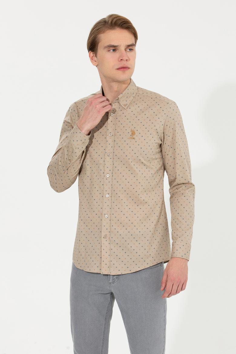 Erkek Taş Uzun Kollu Gömlek