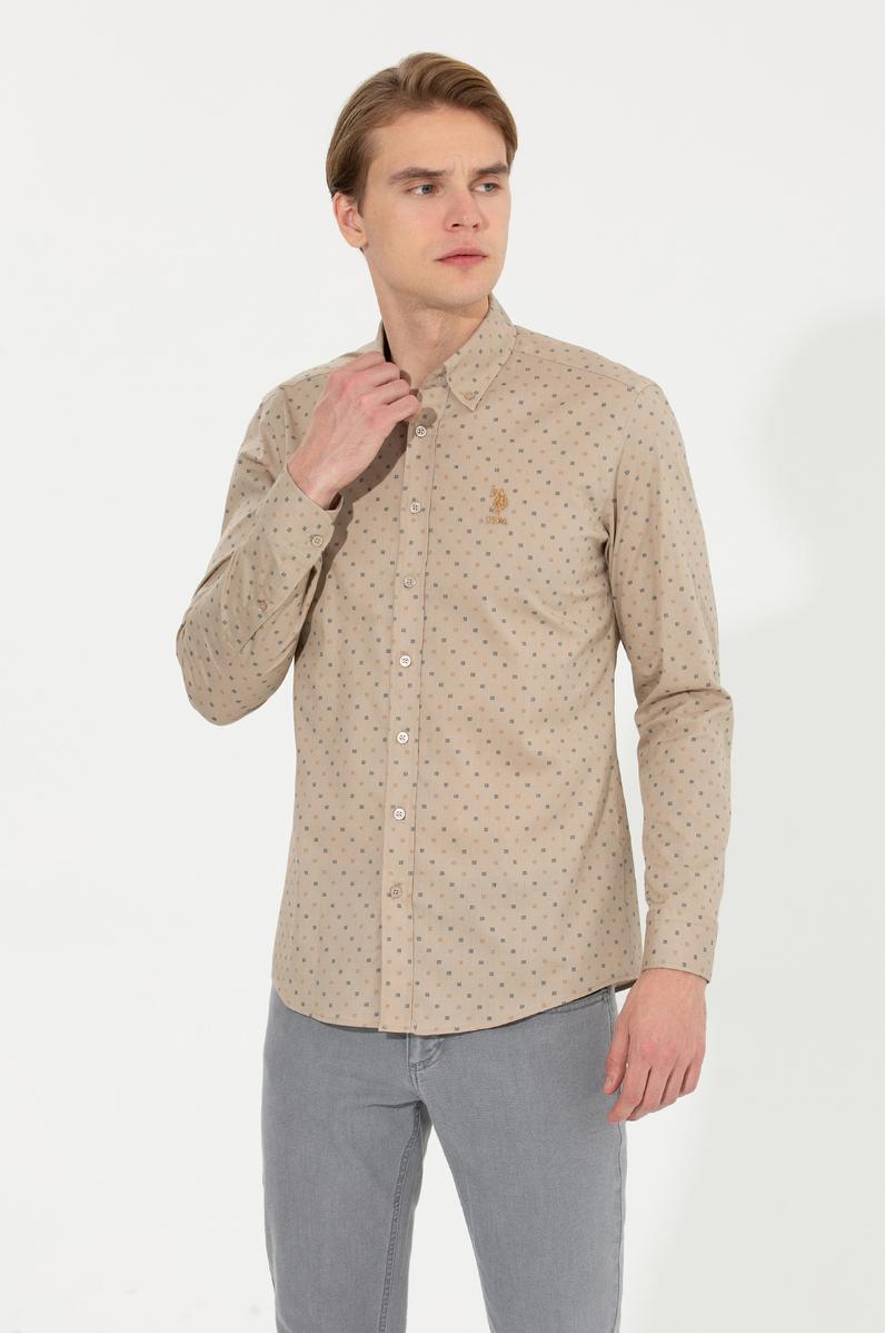 Erkek Taş Uzun Kollu Gömlek