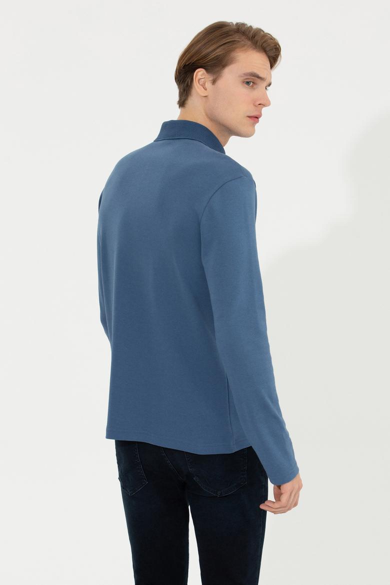 Erkek İndigo Sweatshirt - 50255104096