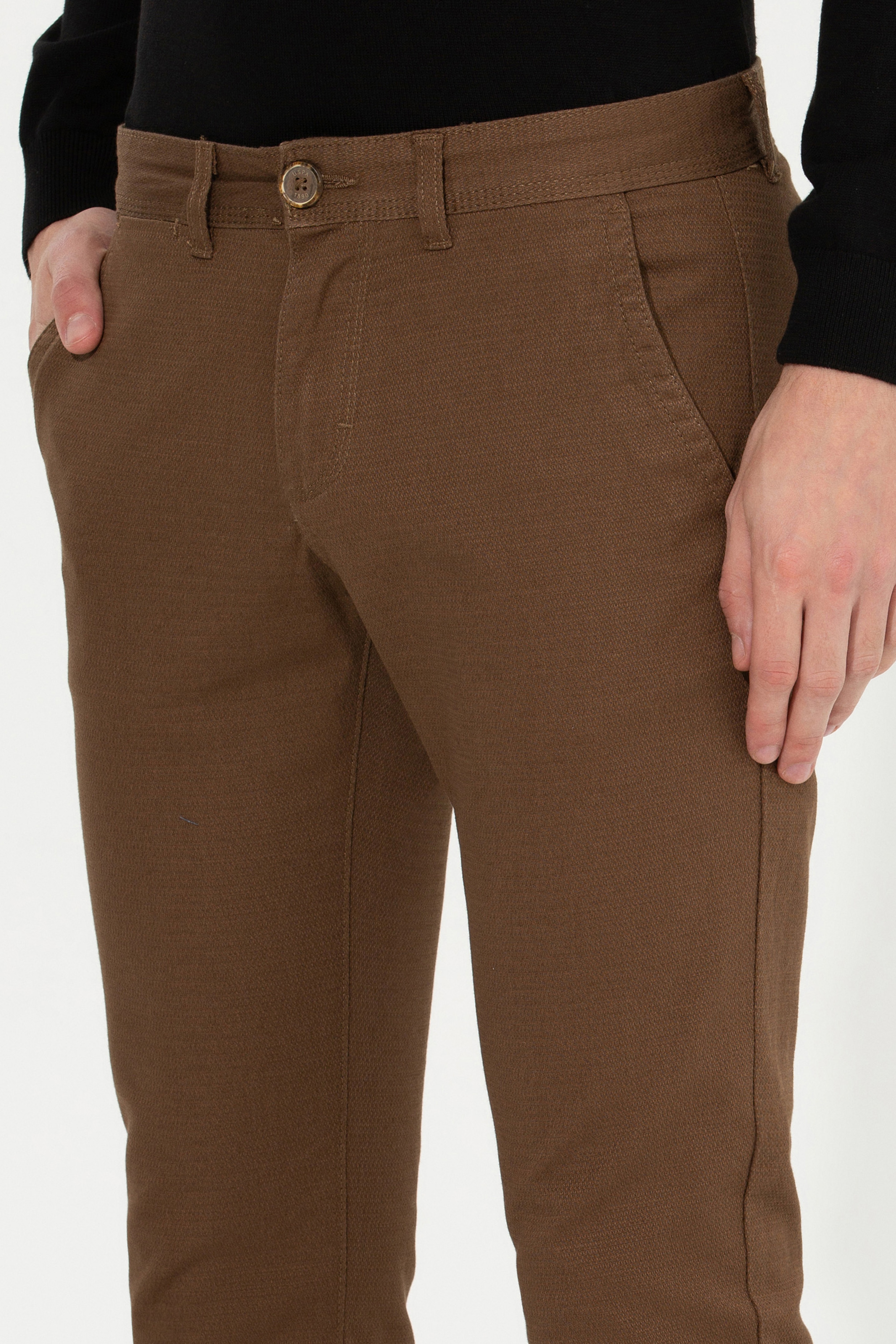 Erkek Slim Fit Coconut Kanvas Pantolon - Image 6