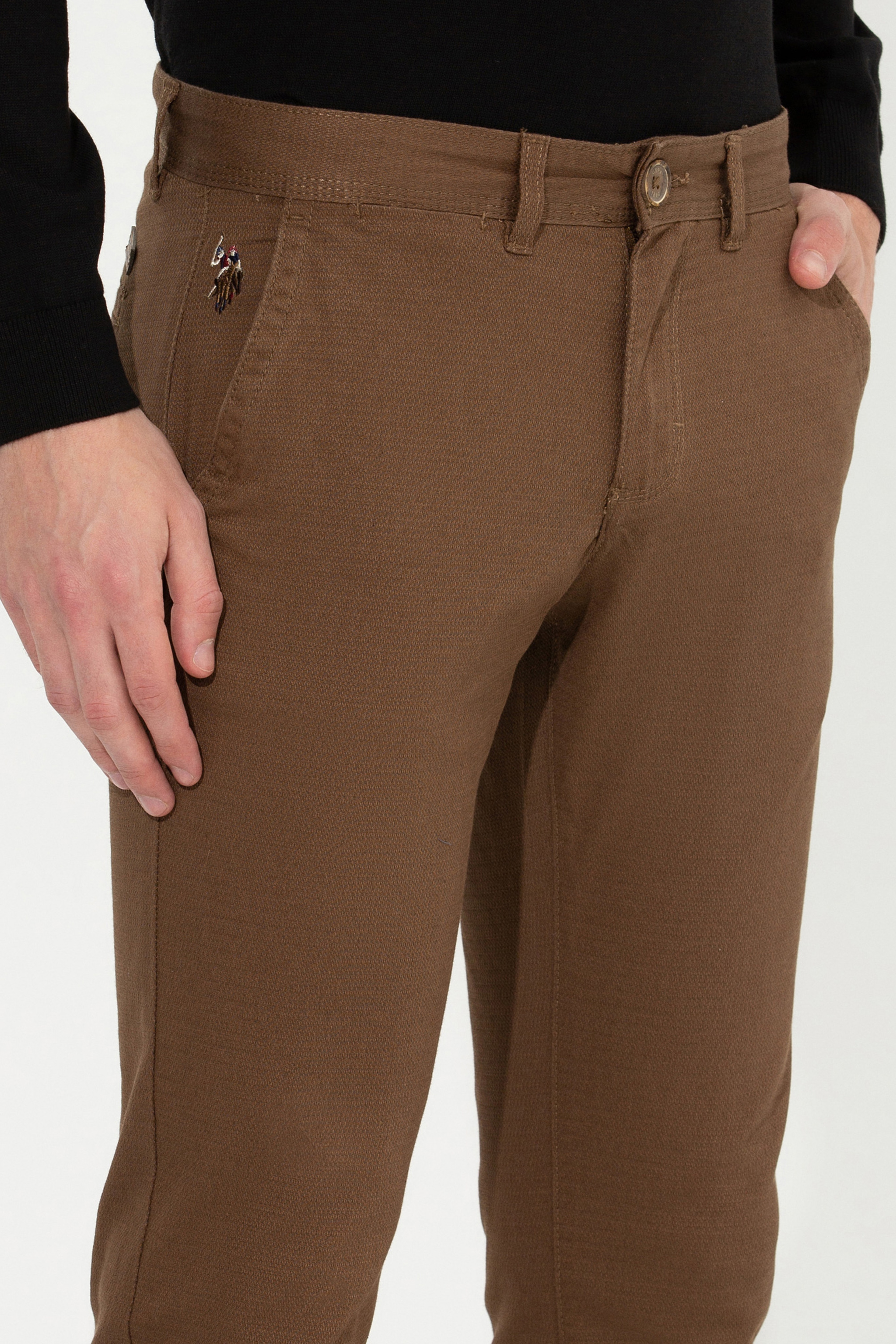 Erkek Slim Fit Coconut Kanvas Pantolon