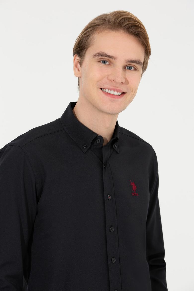 Erkek Siyah Uzun Kollu Basic Gömlek - 50253873017