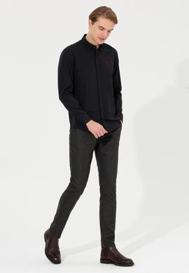 Erkek Siyah Uzun Kollu Basic Gömlek - 50253873017