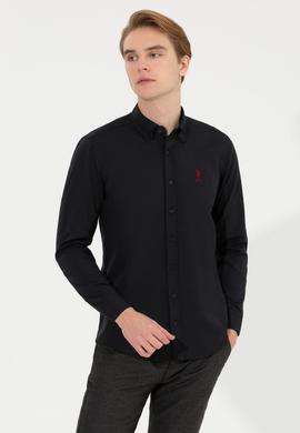 Erkek Siyah Uzun Kollu Basic Gömlek - 50253873017