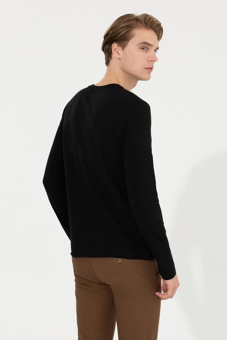 Erkek Siyah Basic Sweatshirt - 50253131024