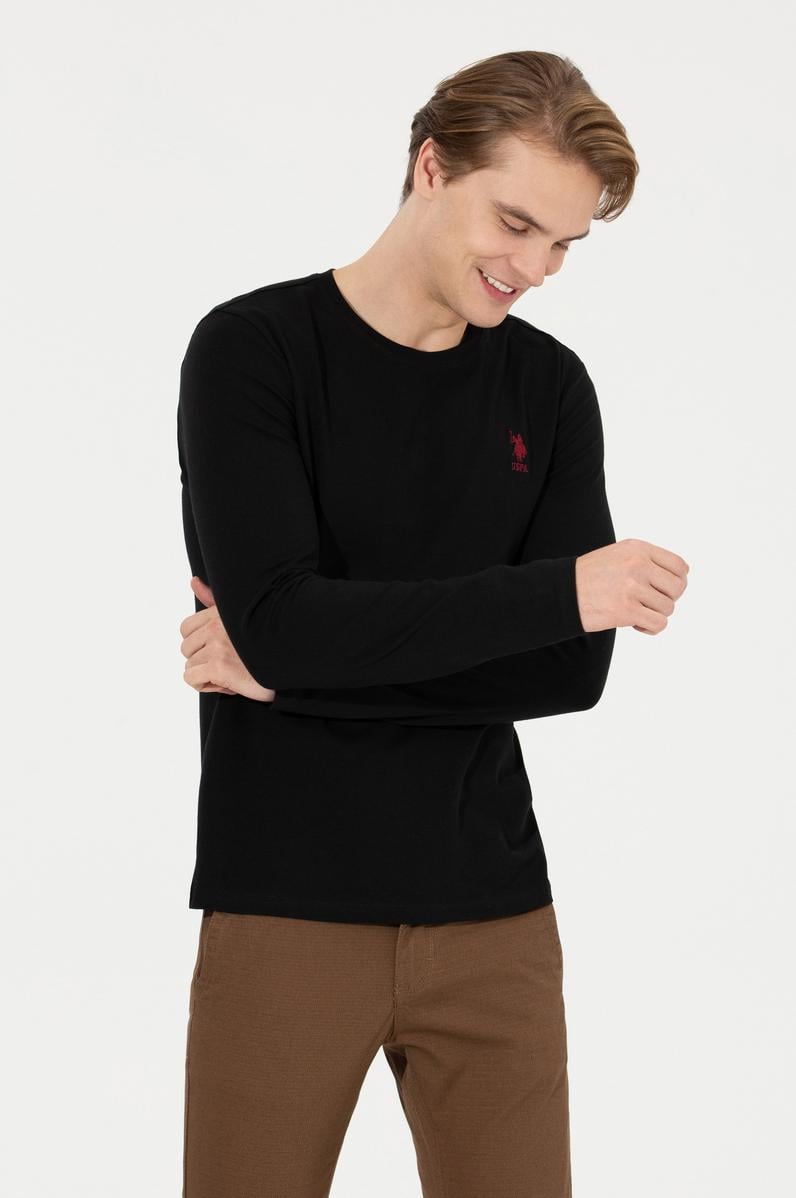 Erkek Siyah Basic Sweatshirt
