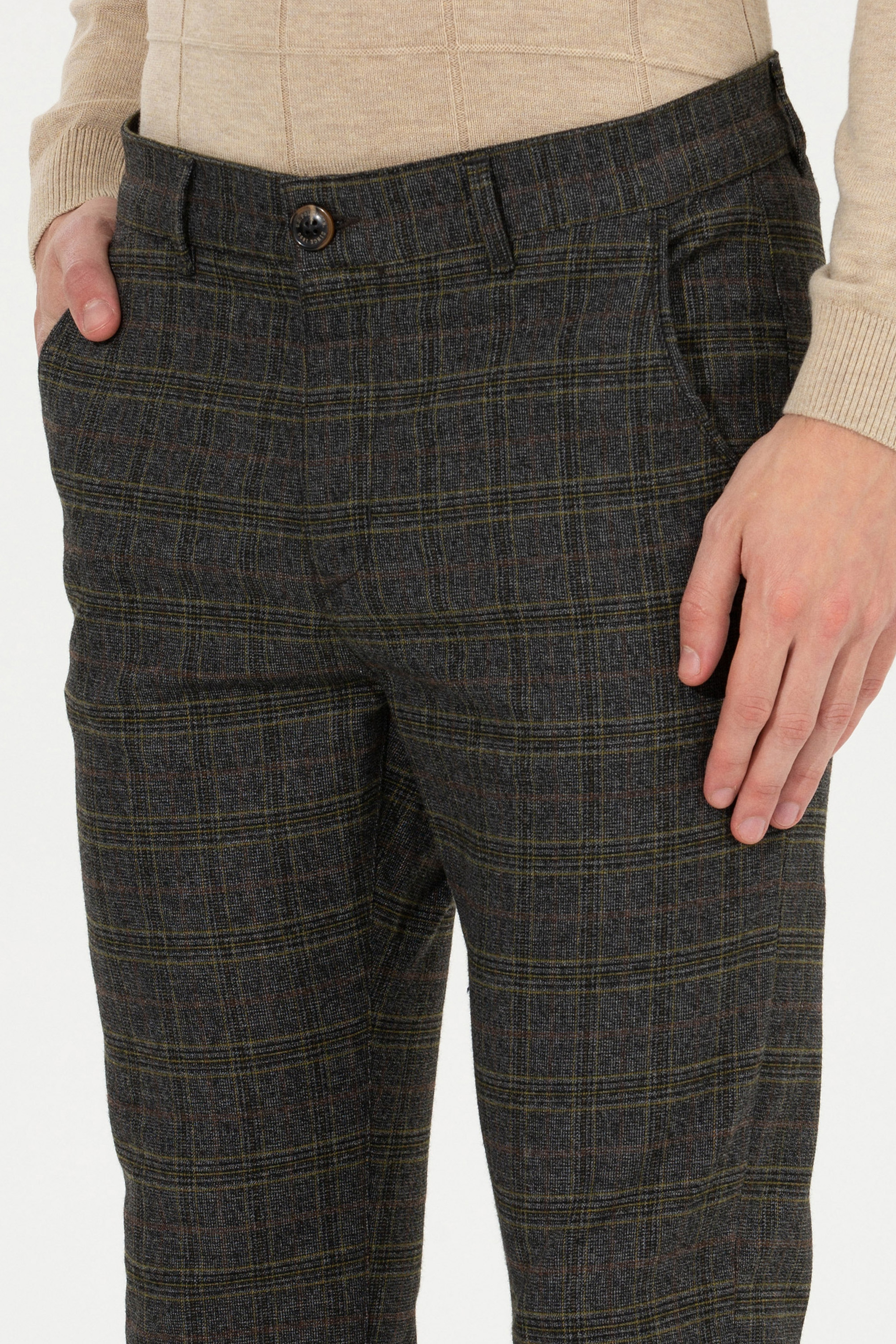 Erkek Slim Fit Coconut Kanvas Pantolon - Image 6