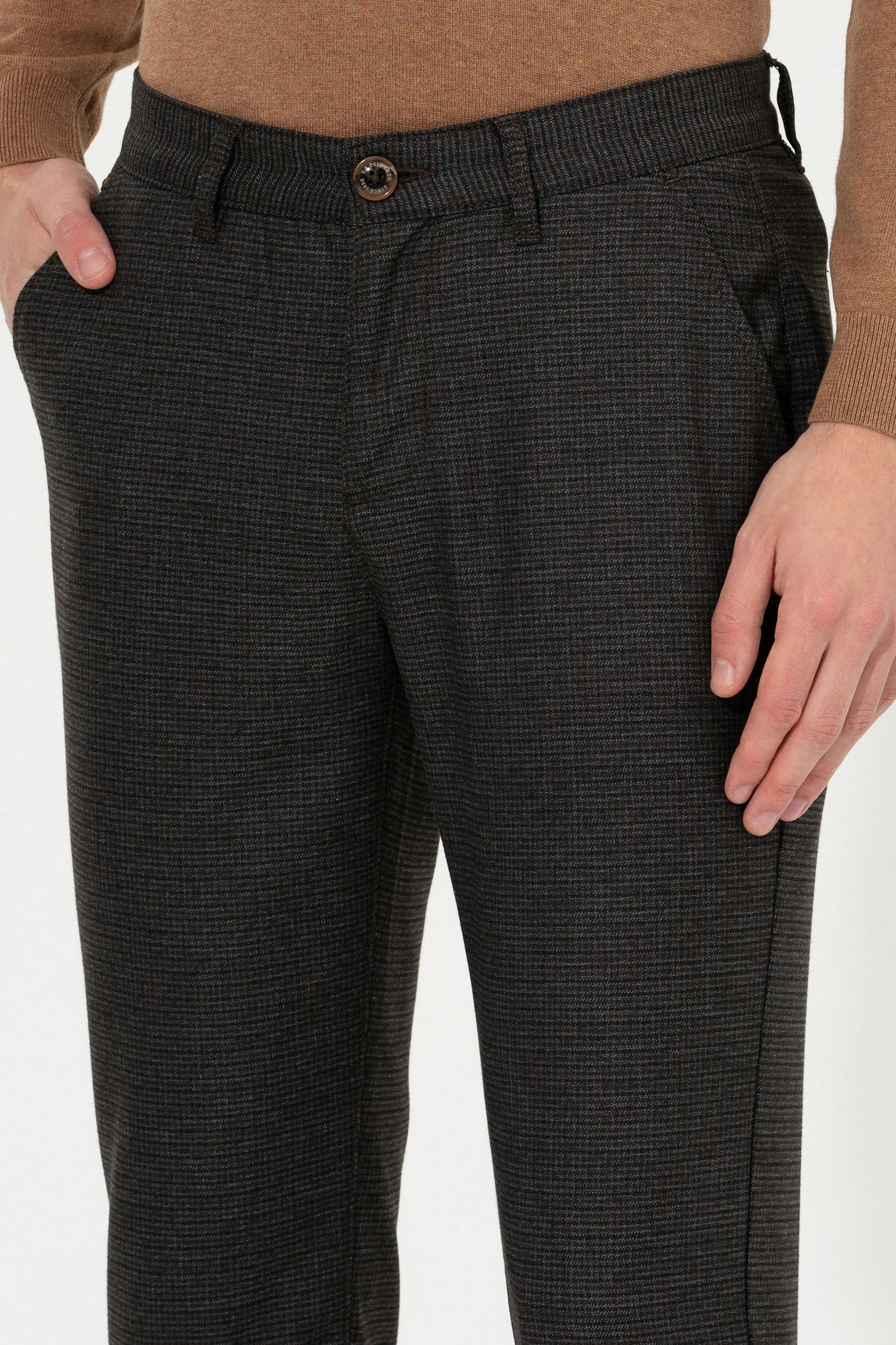 Erkek Slim Fit Coconut Kanvas Pantolon