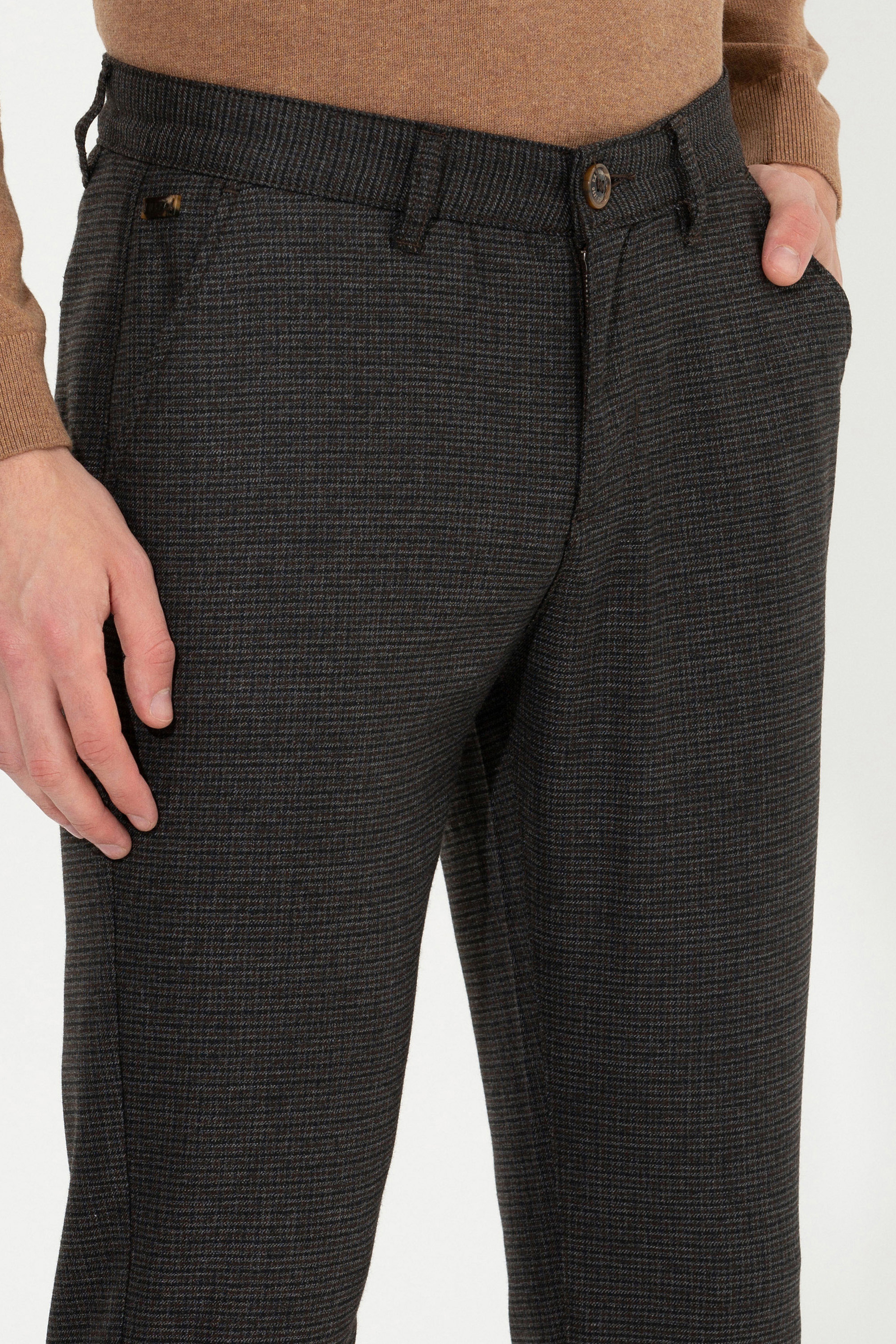 Erkek Slim Fit Coconut Kanvas Pantolon - Image 5