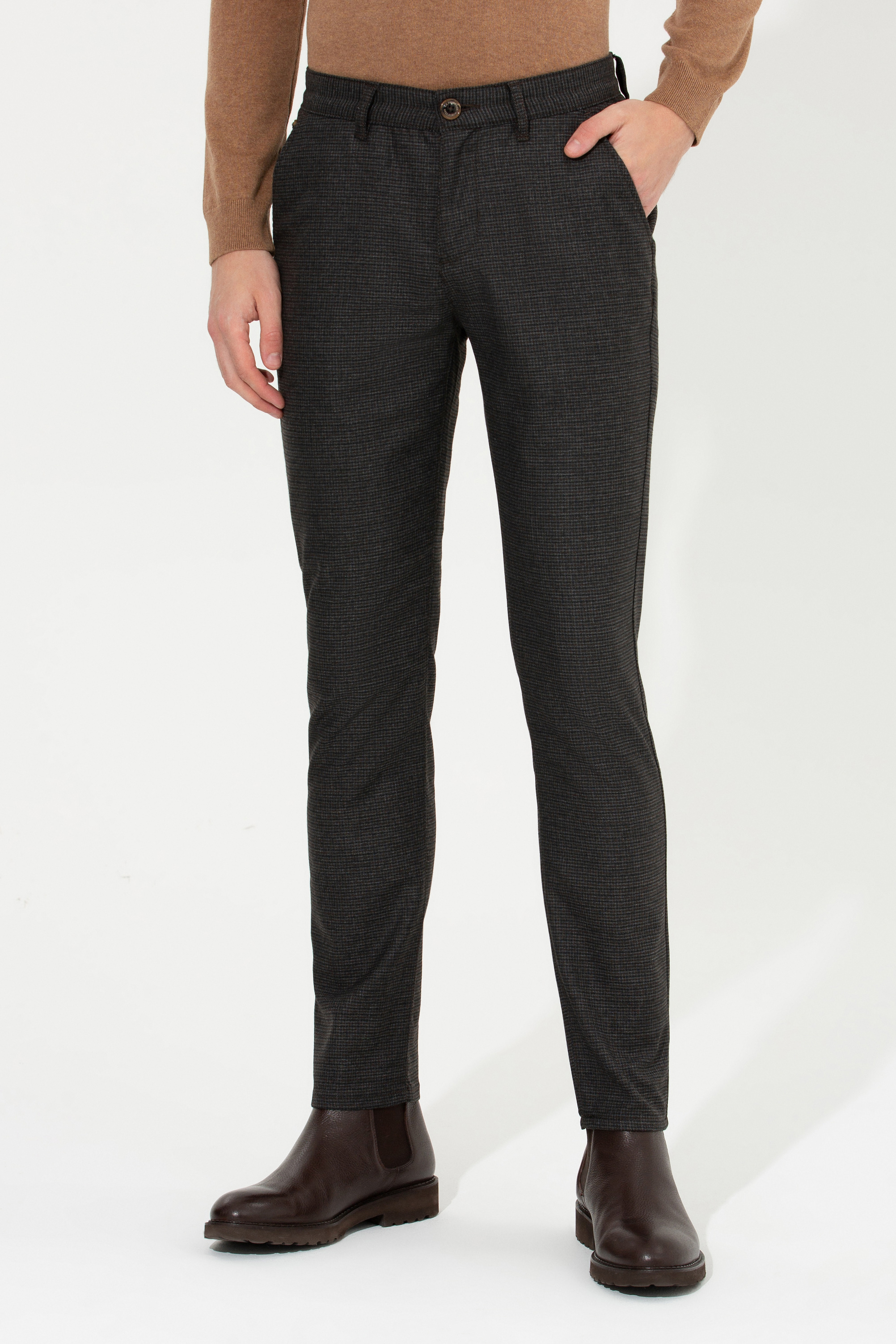 Erkek Slim Fit Coconut Kanvas Pantolon