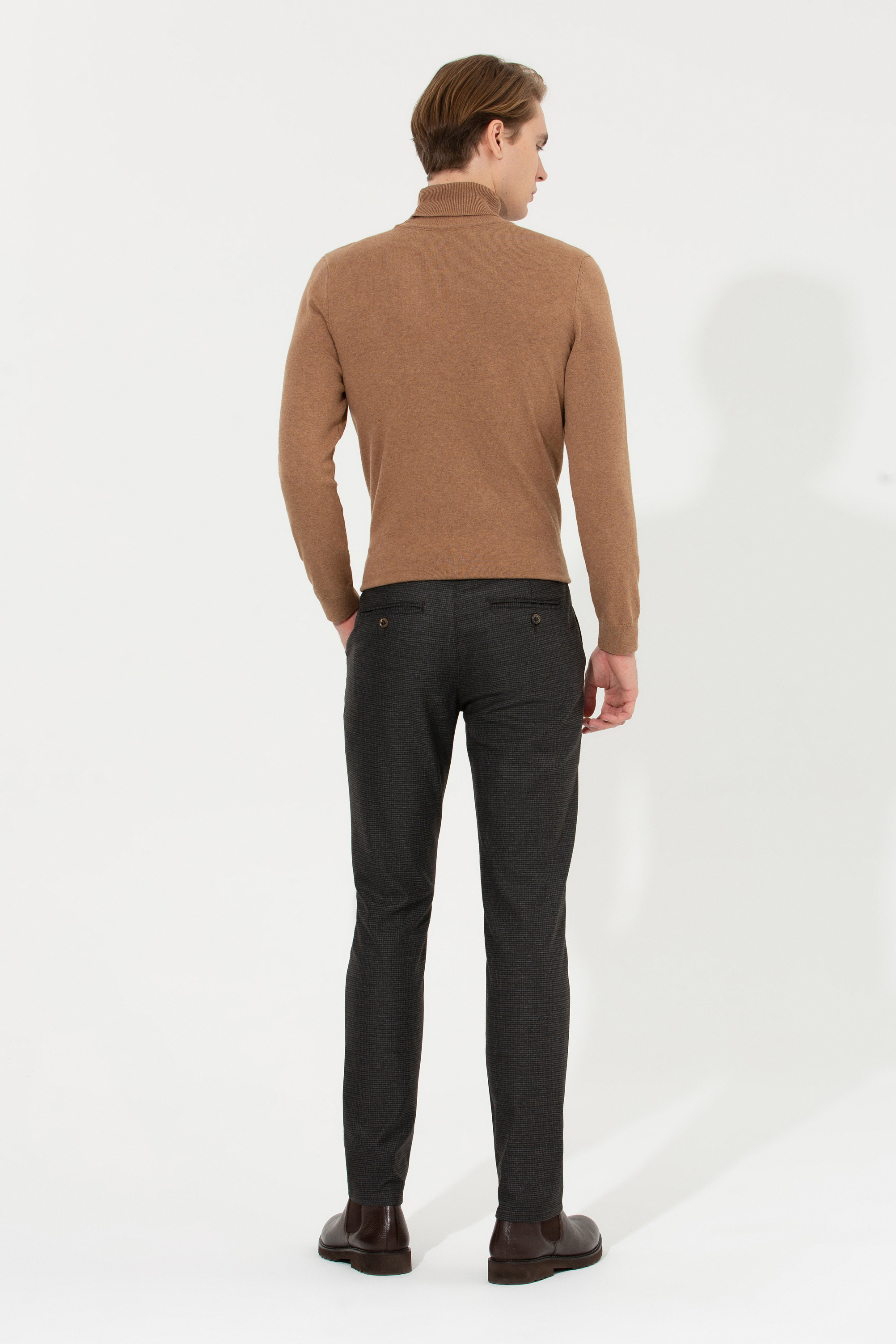 Erkek Slim Fit Coconut Kanvas Pantolon