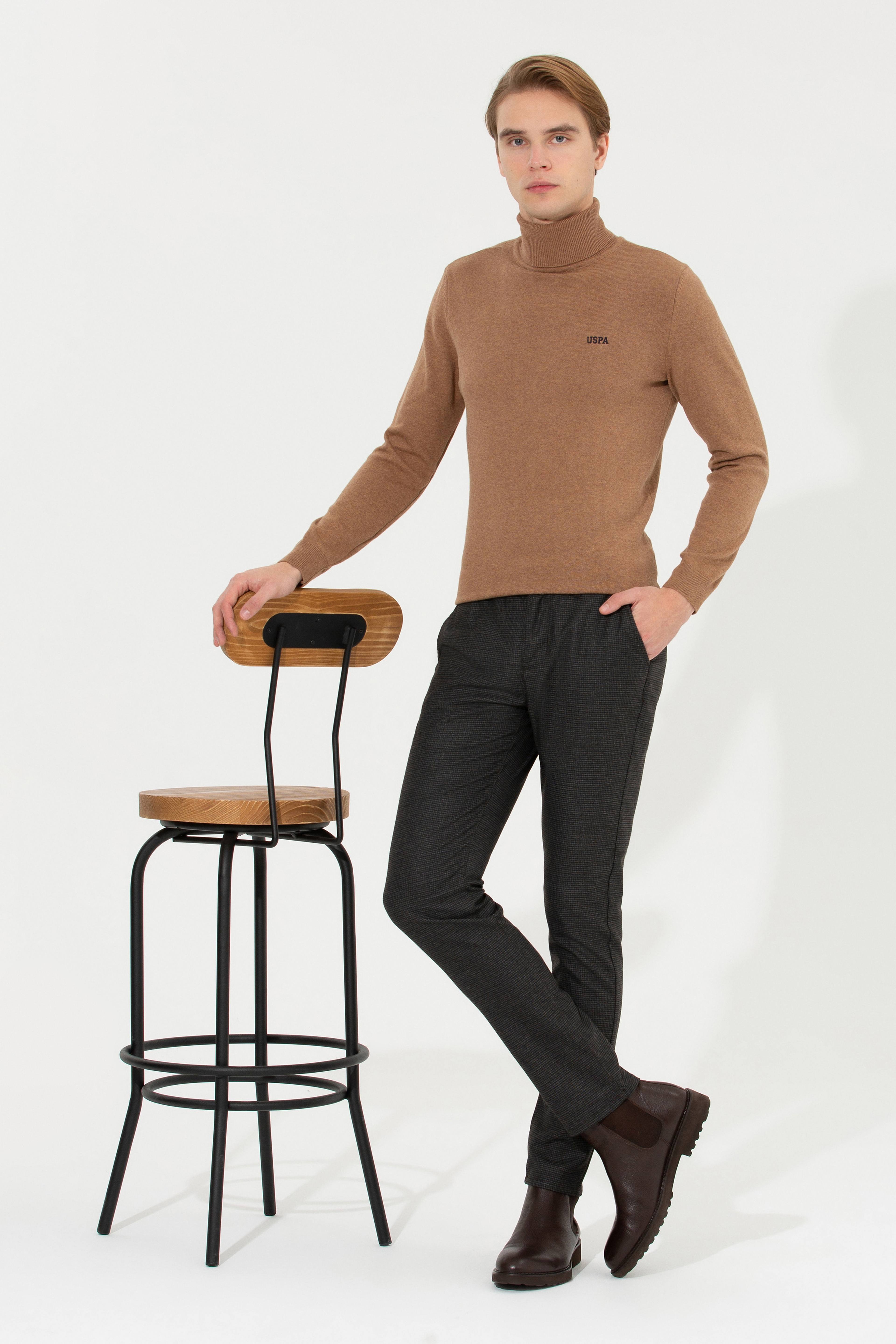Erkek Slim Fit Coconut Kanvas Pantolon - Image 3