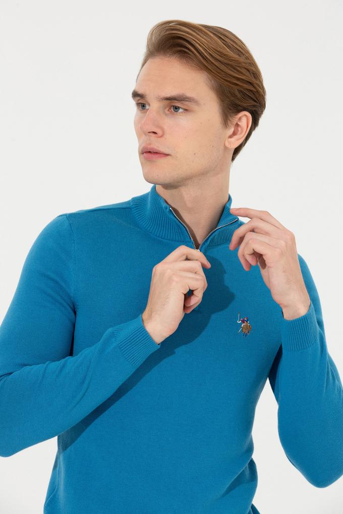 Erkek Kobalt Mavi Kazak