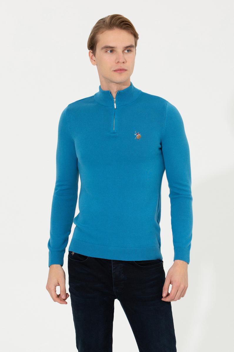 Erkek Kobalt Mavi Kazak