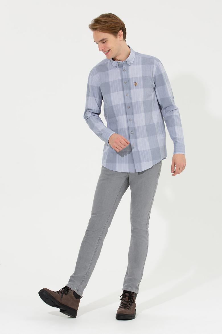 Erkek Ekoseli Gri Gömlek - 50254134041