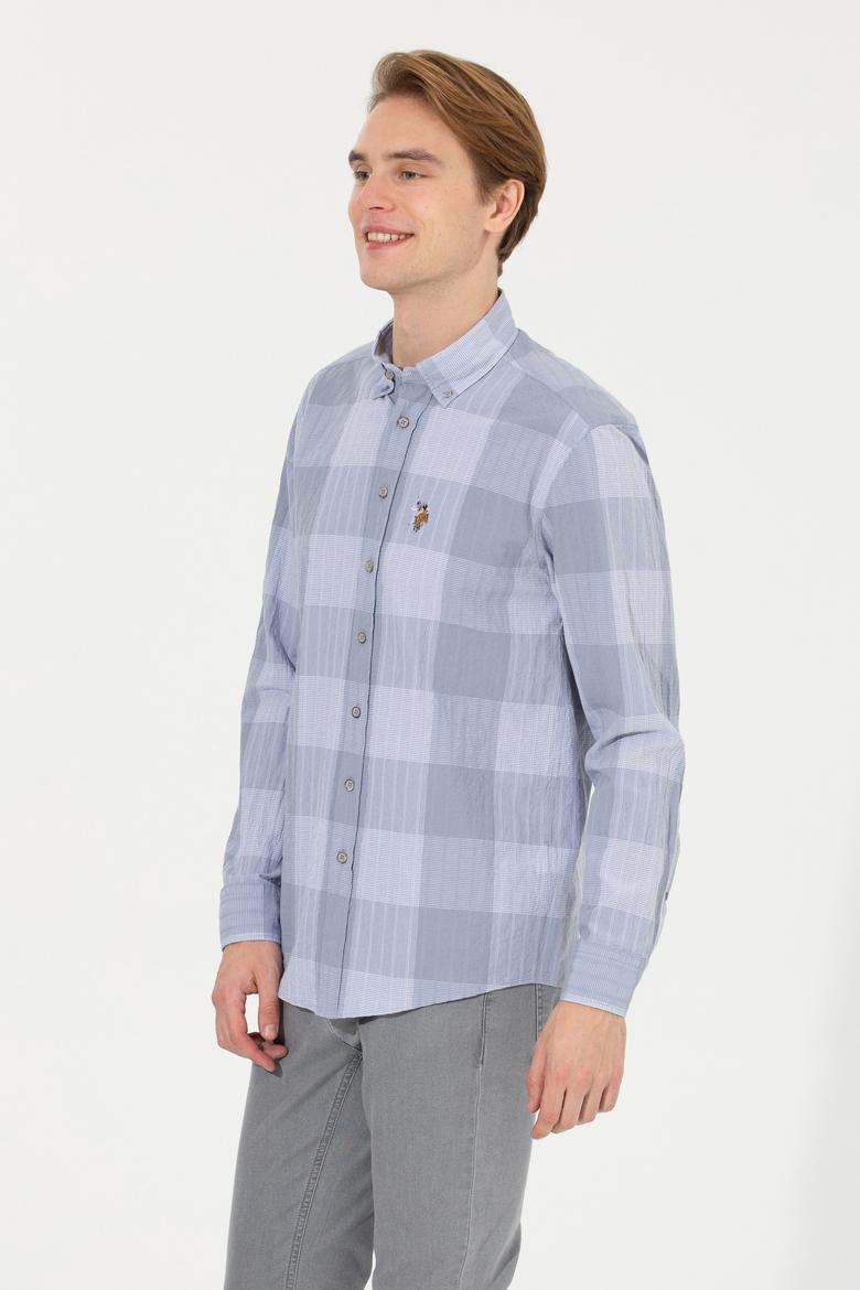 Erkek Ekoseli Gri Gömlek - 50254134041