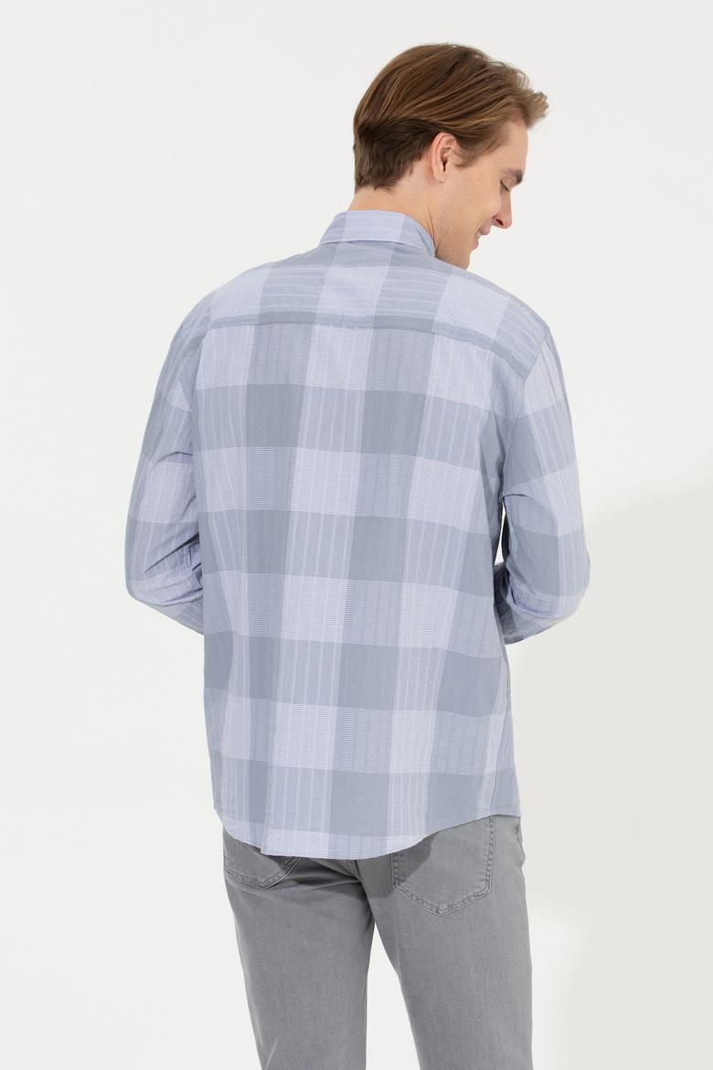 Erkek Ekoseli Gri Gömlek - 50254134041