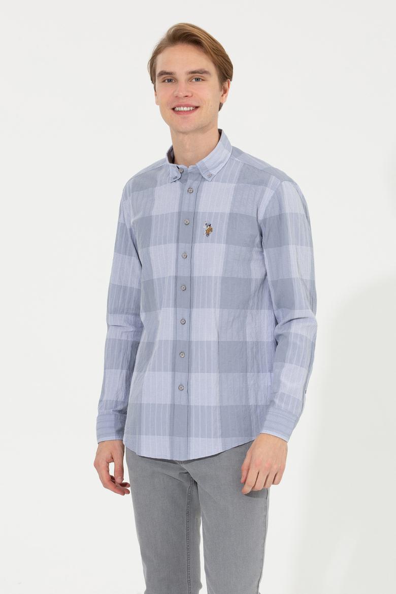 Erkek Ekoseli Gri Gömlek - 50254134041