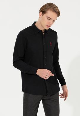 Erkek Siyah Uzun Kollu Basic Gömlek - 50253872021