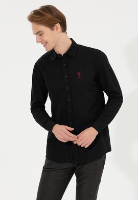 Erkek Siyah Uzun Kollu Basic Gömlek - 50253872021