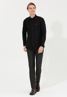Erkek Siyah Uzun Kollu Basic Gömlek - 50253872021