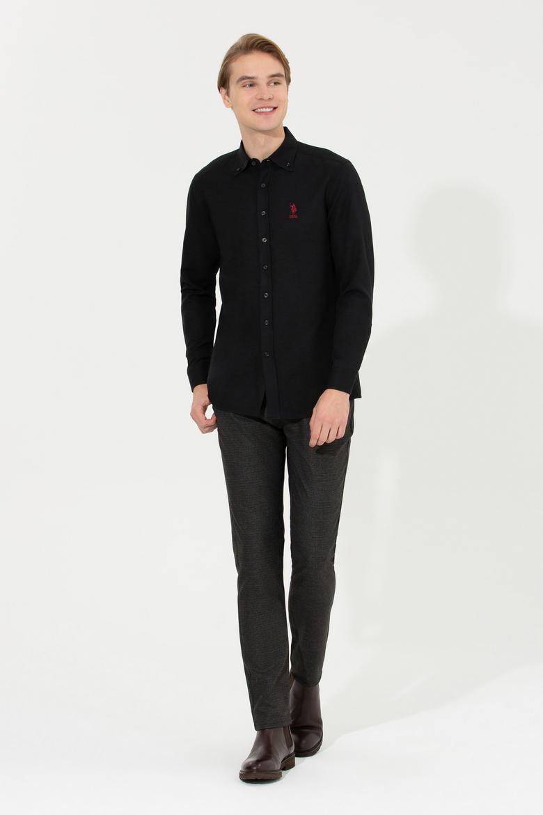 Erkek Siyah Uzun Kollu Basic Gömlek - 50253872021
