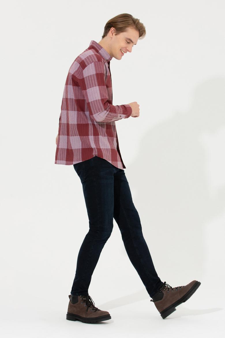 Erkek Ekoseli Kırmızı Gömlek - 50254134032